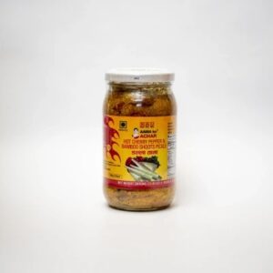 Aama ko hot cherry pepper and bamboo shoots pickle